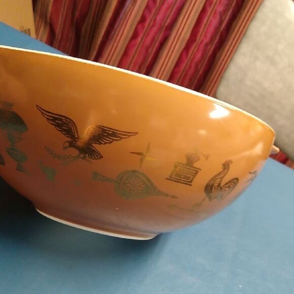 Pyrex Early American Vintage Brown Decorative Mixing Bowl Cottagecore - Picture 1 of 6